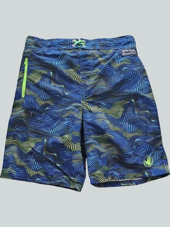 Body Glove Other - Body Glove Blue & Neon Green Wave Print Swim Trunks